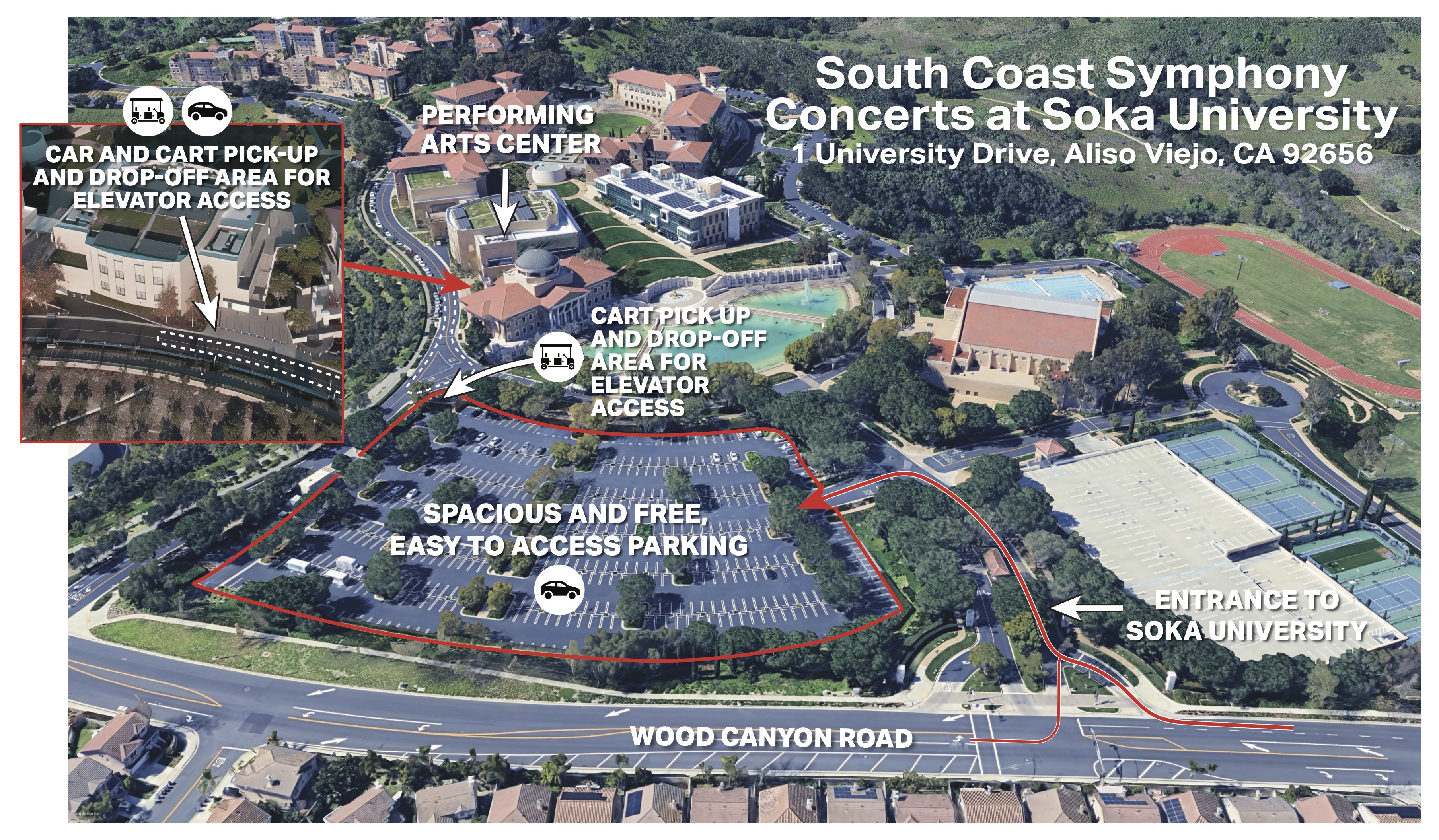 Soka Performing Art Center Easy Access
